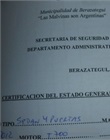 Certificación de estado general de la unidad